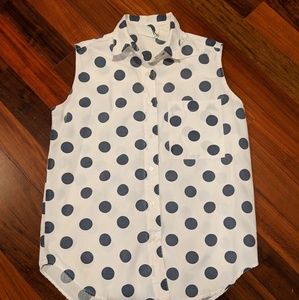 Vintage black & white polkadot tank